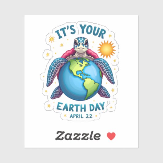 Earth Day Turtle Design April 22 For Nature Lovers Aufkleber (Blatt)