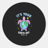 Earth Day Turtle Design April 22 For Nature Lovers Runder Aufkleber (Vorderseite)