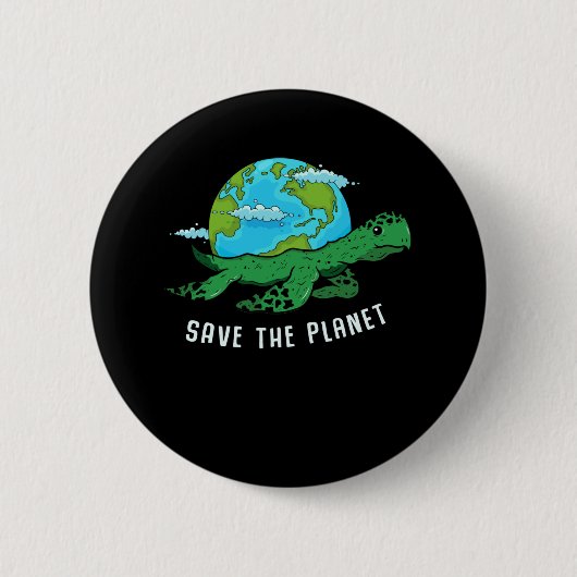 Earth Day Turtle Lover Ocean Save Recycle Planet Button (Vorderseite)