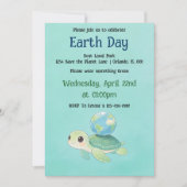 Earth Day Turtle with Globe Einladung (Vorderseite)