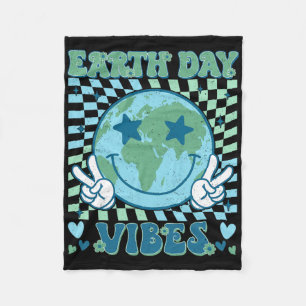 Earth Day Vibes Hippie Planet Jahrestag Erde Da Fleecedecke