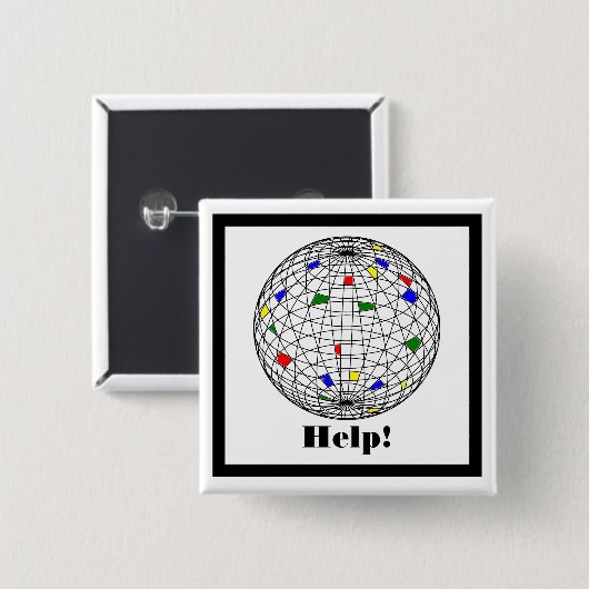 Earth Day, wireframe, personalisiert Button (Vorne & Hinten)