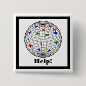 Earth Day, wireframe, personalisiert Button (Vorderseite)
