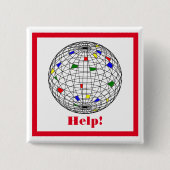 Earth Day, wireframe, personalisiert Button (Vorderseite)