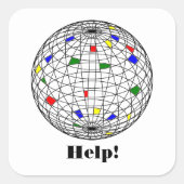 Earth Day, wireframe, personalisiert Quadratischer Aufkleber (Vorderseite)