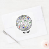 Earth Day, wireframe, personalisiert Quadratischer Aufkleber (Umschlag)