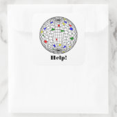 Earth Day, wireframe, personalisiert Quadratischer Aufkleber (Tasche)