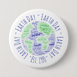 Earth Day Word Art Button