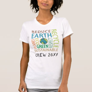 Earth Day Word Art Crew 20XX Custom T-Shirt