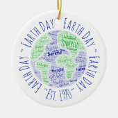 Earth Day Word Art Keramik Ornament (Vorne)