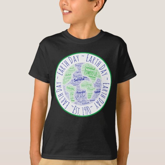 Earth Day Word Art T - Shirt (Vorderseite)