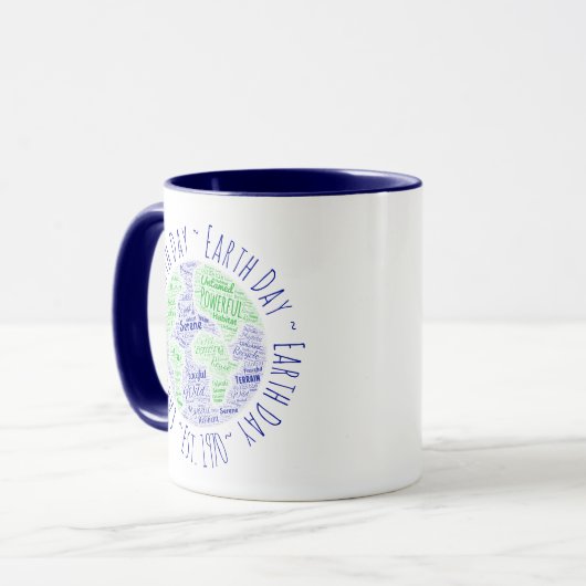 Earth Day Word Art Tasse (Vorderseite Links)