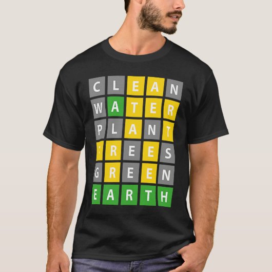Earth Day Word Game Clean Water Plant Trees Enviro T-Shirt (Vorderseite)