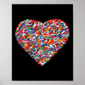 Earth Day World Alle Länder Flaggen im Herzen von Poster (Vorne)