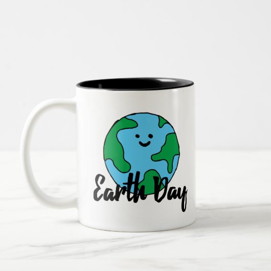 Earth Day World Ecofriendly Icon Happy Earth Clipa Zweifarbige Tasse (Links)