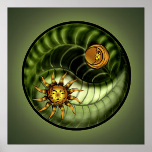 Earth Day Yin Yang Print Poster