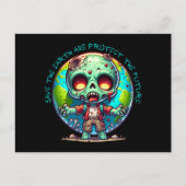 Earth Day Zombie Postkarte (Vorderseite)