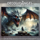 Earth Dragon - Decoupage- Seidenpapier