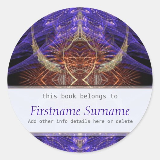 Earth Feathers Fraktal Art Buchzeichen Sticker (Vorderseite)