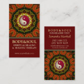 Earth Fire Mandala YinYang New Age Business Cards Visitenkarte (Vorne/Hinten)