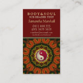 Earth Fire Mandala YinYang New Age Business Cards Visitenkarte (Rückseite)