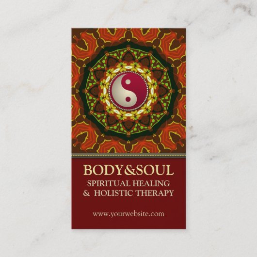 Earth Fire Mandala YinYang New Age Business Cards Visitenkarte (Vorderseite)