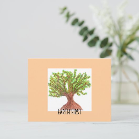 Earth First Postkarte (Stehend Vorderseite)