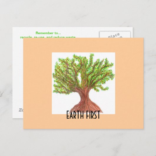 Earth First Postkarte (Vorne/Hinten)