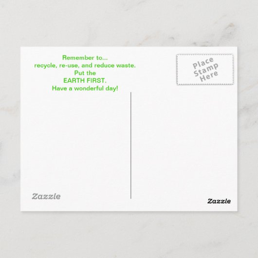 Earth First Postkarte (Rückseite)