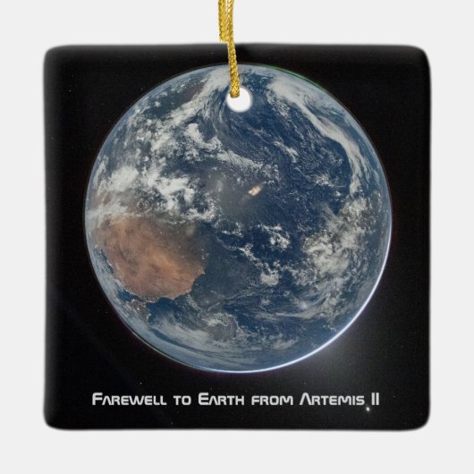Earth From Artemis II Keramikornament (Vorderseite)