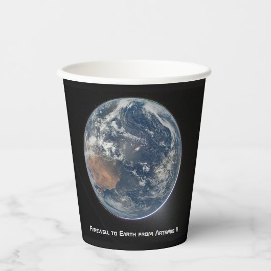 Earth From Artemis II Pappbecher (Vorderseite)