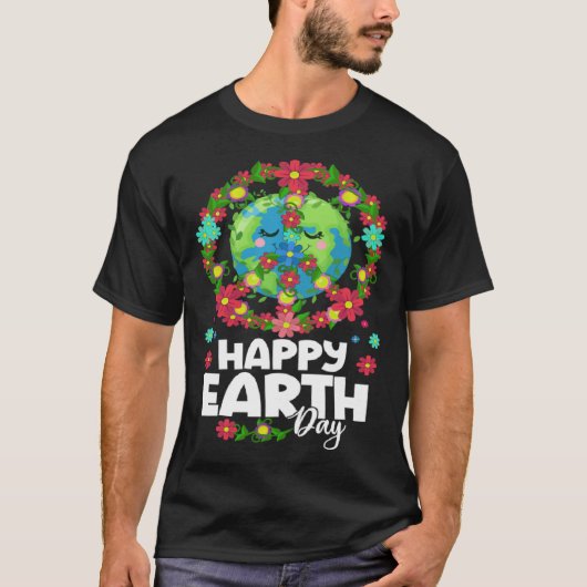 Earth Global Peace Sign Climate Change Awareness E T-Shirt (Vorderseite)