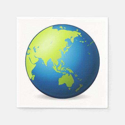 Earth Globe Asia - Emoji Serviette (Vorderseite)