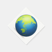 Earth Globe Asia - Emoji Serviette (Ecke)