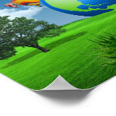 Earth Globe Balloons Frutiger Aero Poster (Ecke)