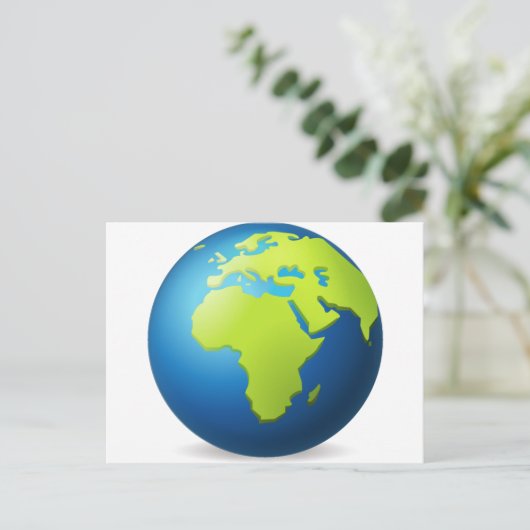 Earth Globe Europe Africa - Emoji Postkarte (Stehend Vorderseite)