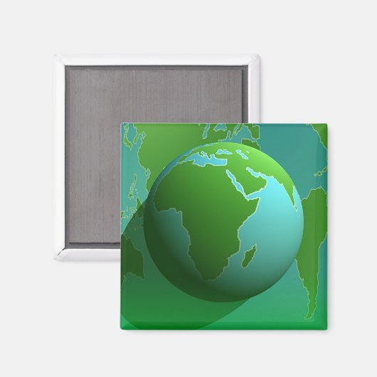 Earth Globe Magnet (Vorderseite/Rückseite)