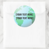 Earth Globe Map Add Text Runder Aufkleber (Tasche)
