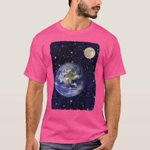 Earth Globe Moon Space Stars Astronomie T-Shirt