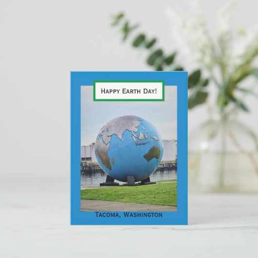 Earth Globe Postkarte (Stehend Vorderseite)