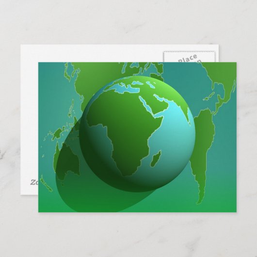 Earth Globe Postkarte (Vorne/Hinten)