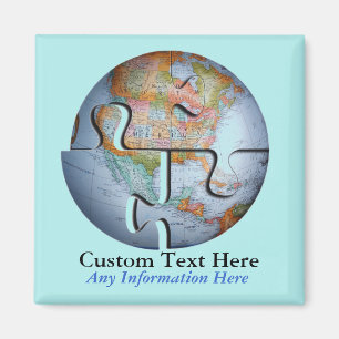 Earth Globe Puzzle Magnet