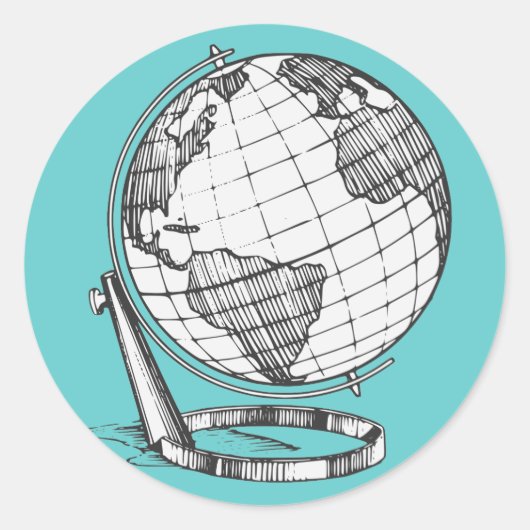 Earth Globe Runder Aufkleber (Vorderseite)