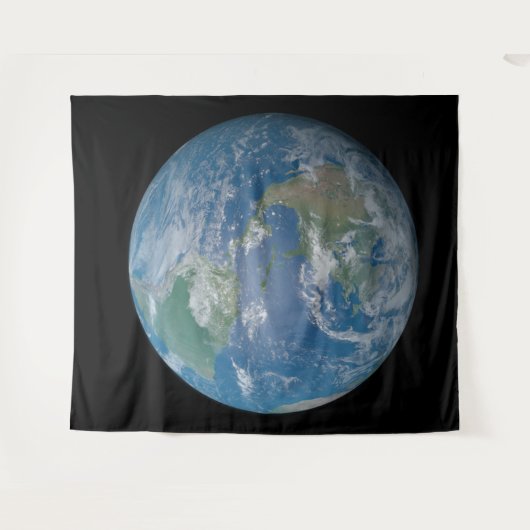 Earth globe with photo taken from space wandteppich (Vorderseite (Horizontal))