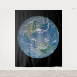 Earth globe with photo taken from space wandteppich