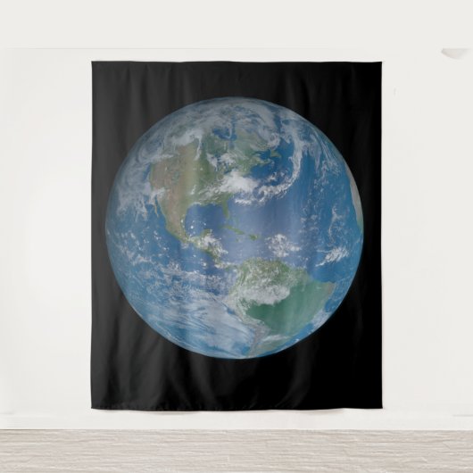 Earth globe with photo taken from space wandteppich (Vorderseite)