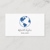 Earth Globe Word Map Reisebüro Agent QR Code Visitenkarte (Vorderseite)