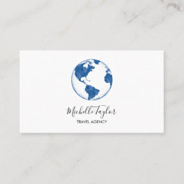 Earth Globe Word Map Reisebüro Agent QR Code Visitenkarte