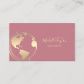 Earth Globe Word Map Reisebüro Agent QR Code Visitenkarte (Vorderseite)