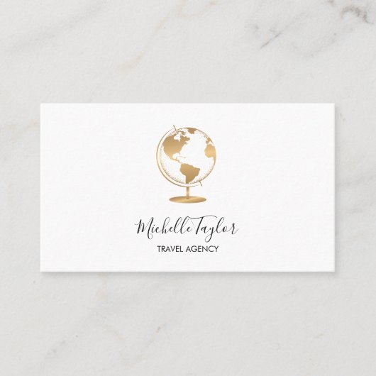 Earth Globe Word Map Reisebüro Agent QR Code Visitenkarte (Vorderseite)